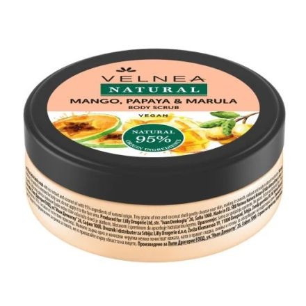 VELNEA NATURAL Скраб за тяло манго, папая и марула, 200 мл