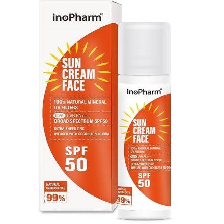 INOPHARM SUN Слънцезащитен крем за лице SPF50, 35 мл