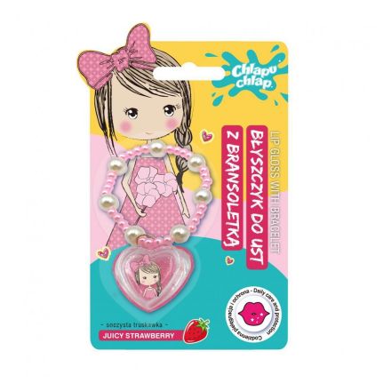 ESTETICA JUICY STRAWBERRY Детски гланц за устни гривна 3г+ 