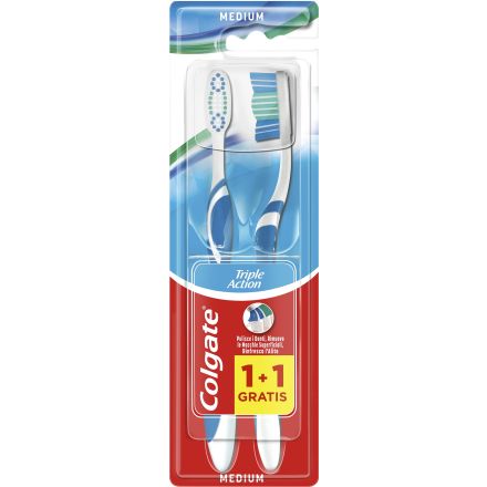 COLGATE TRIPLE ACTION Четка за зъби, 1+1бр