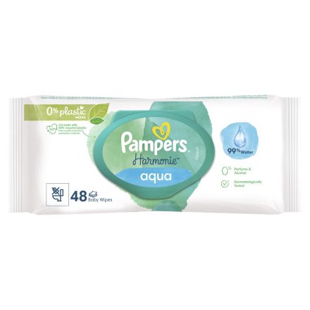 PAMPERS HARMONIE Мокри кърпички Аqua, 48 бр.