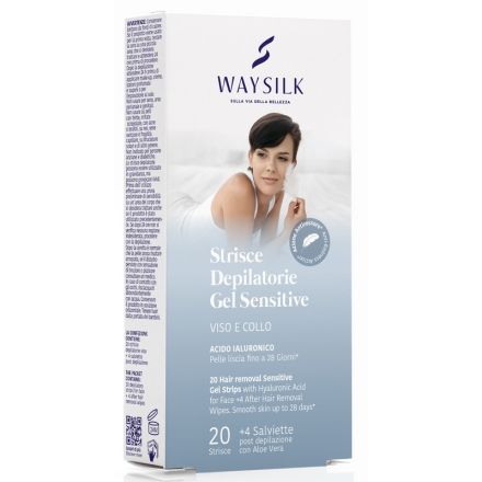 WAYSILK Гел ленти за епилация за лице за чувствителна кожа, 20бр.