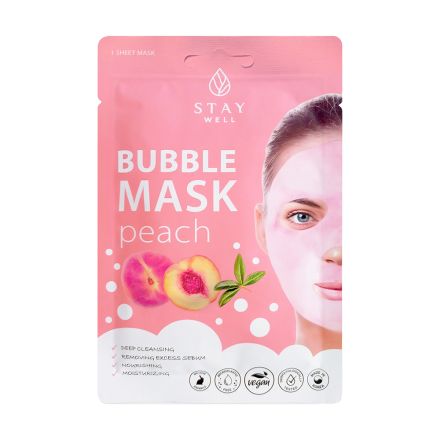 STAY WELL BUBBLE Маска за лице праскова, 20гр.