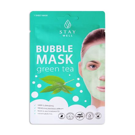 STAY WELL BUBBLE Маска за лице зелен чай, 20гр.