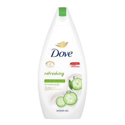 DOVE REFRESHING Душ гел с аромат на краставица и зелен чай, 450 мл