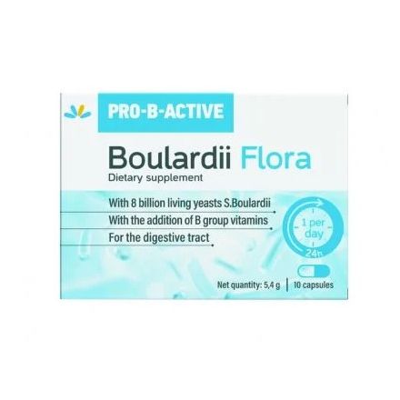 PRO-B-ACTIVE BOULARDII FLORA Хранителна добавка, 10 капсули