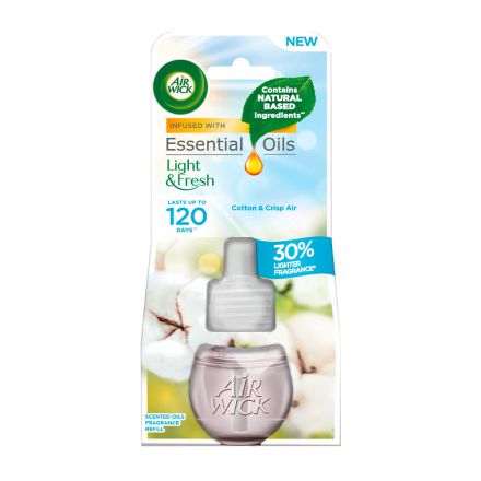 AIR WICK Електрически комплект Памук и свеж въздух, 19 мл. AIR WICK Електрически комплект Памук и свеж въздух, 19 мл.