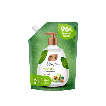 TEO NATURE ELIXIR Течен сапун Авокадо и бадемово мляко пълнител, 500 мл
