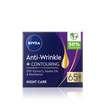 NIVEA ANTIWRINKLE+ Контуриращ нощен крем против бръчки 65+, 50 мл.