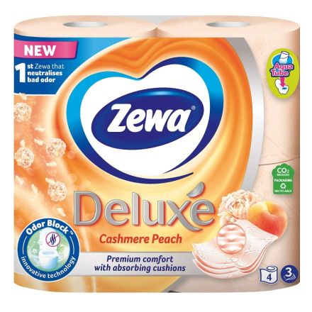 ZEWA DELUXE AQUA TUBE Тоалетна хартия 3 пласта CASHMERE PEACH, 4 бр.