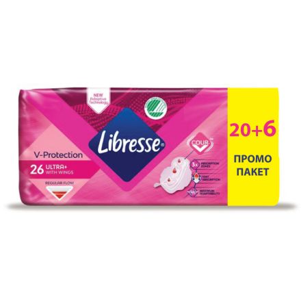 LIBRESSE ULTRA NORMAL DUO Промо пакет дамски превръзки , 20+6 бр.