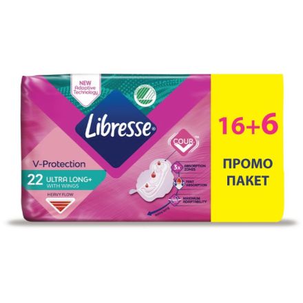 LIBRESSE ULTRA LONG DUO Дамски превръзки 16+6бр 