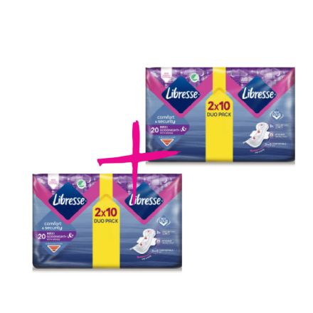 LIBRESSE MAXI GOODNIGHT DUO Дамски превръзки, 2бр *20 бр.