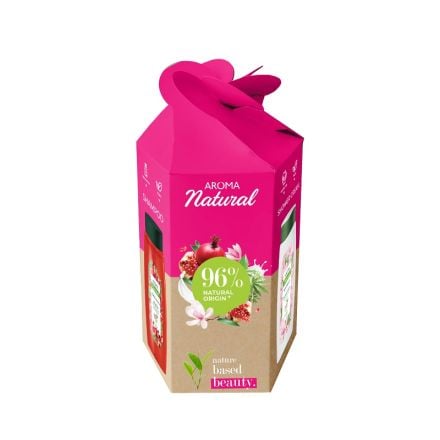 AROMA NATURAL POMEGRANATE Комплект Шампоан, 400 мл + Маска, 450 мл + Душ гел, 400 мл + Крем за ръце, 75 мл