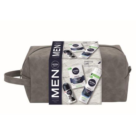 NIVEA MEN SENSITIVE  Комплект Гел за бръснене, 200 мл + Балсам за след бръснене, 100 мл + Рол-он , 50 мл + несесер