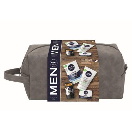 NIVEA MEN ULTRA CARE Комплект Стик , 50 мл + Крем за лице за чувствителна кожа, 50 мл +  Лосион за след бръснене, 100 мл + Измиващ гел за лице, 100 мл + несесер 