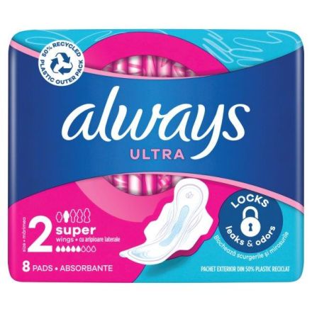 ALWAYS ULTRA SUPER Дамски превръзки, 8 бр.