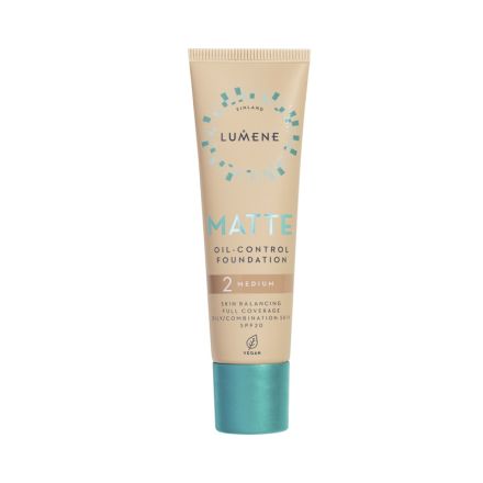 LUMENE VEGAN MATTE MEDIUM Фон дьо тен матиращ за мазна/комбинирана кожа 2, SPF 20 , 30 мл