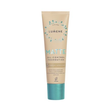 LUMENE VEGAN MATTE FRESH APRICOT Фон дьо тен матиращ за мазна/комбинирана кожа 3, SPF 20 ,30 мл