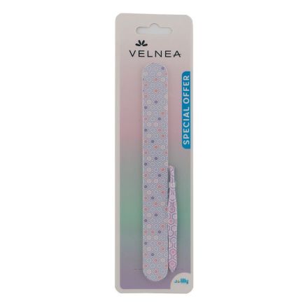 VELNEA Сет пила за нокти+ пинсета 