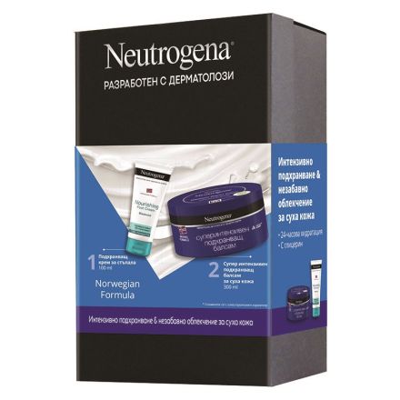 NEUTROGENA Комплект Норвежка формула дълбоко хидратиращ крем за тяло, 300 мл+ Хидратиращ крем за стъпала, 100 мл