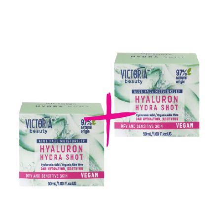 VICTORIA BEAUTY HYDRA SHOT Крем за лице с хиалурон, 2бр x 50 мл