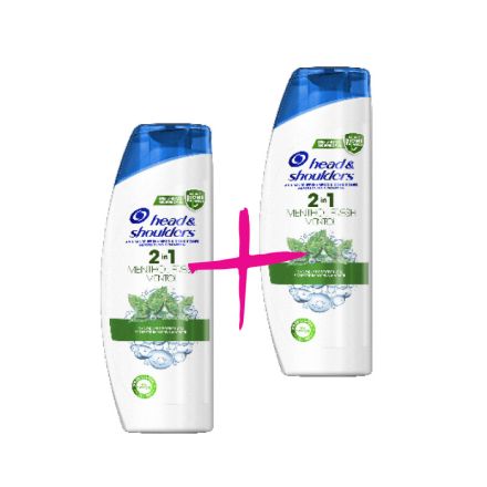 HEAD&SHOULDERS Шампоан за коса ментол 2в1, 2бр x 360 мл.