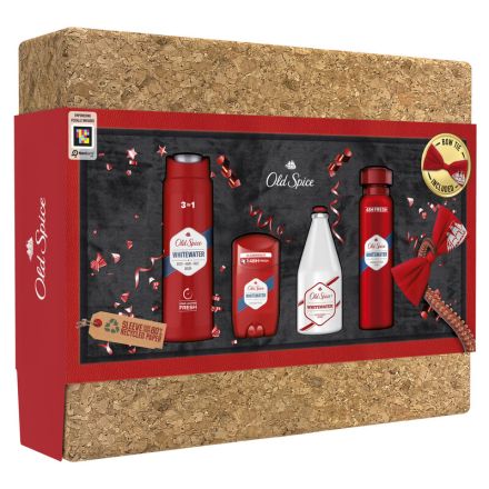 OLD SPICE WHITEWATER  Комплект Стик, 50 мл + Део-спрей, 150 мл + Душ гел, 250 мл + Афтършейв + папийонка