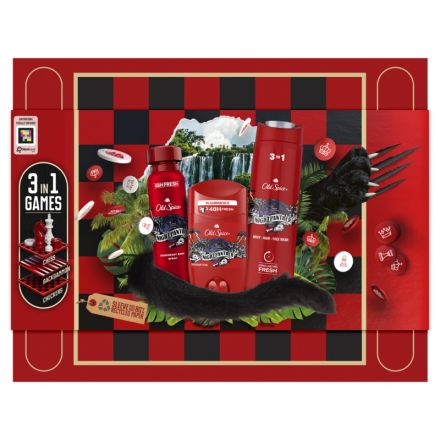 OLD SPICE NIGHT PANTHER Комплект Стик, 50 мл + Душ гел, 250 мл + Део-спрей, 150 мл + 3 настолни игри