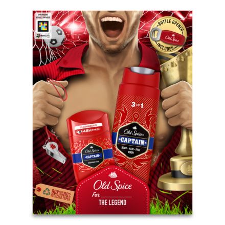 OLD SPICE CAPTAIN Комплект Стик , 150 мл + Душ гел, 250 мл + отварачка за бутилки
