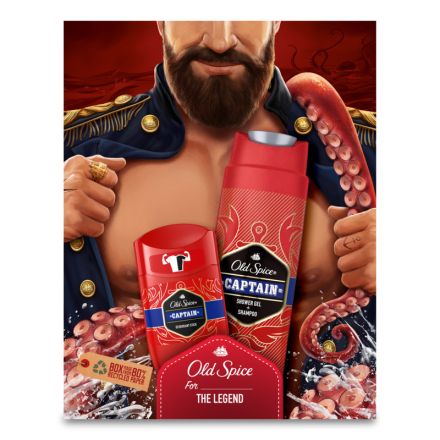 OLD SPICE CAPTAIN Комплект Стик, 50 мл + Душ гел, 250 мл
