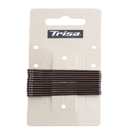 TRISA Кафяви фиби за коса, 12 бр.