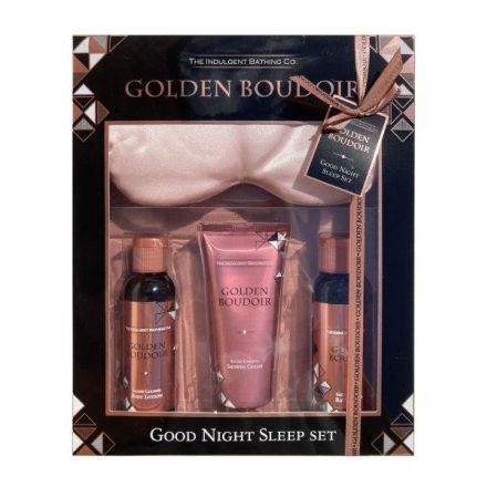 GOLDEN BOUDOIR Комплект Лосион за тяло, 100 мл + Душ крем, 100 мл + Крем за баня, 100 мл + Маска за сън, 1 бр.
