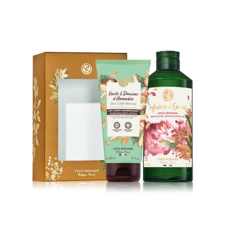 YVES ROCHER Комплект Билки- Душ гел, 400 мл  + Лосион Карите 200 мл + Кутия