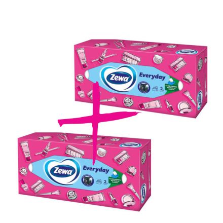 ZEWA EVERYDAY Кърпички за лице 2 пласта, 2бр x 100 бр./оп