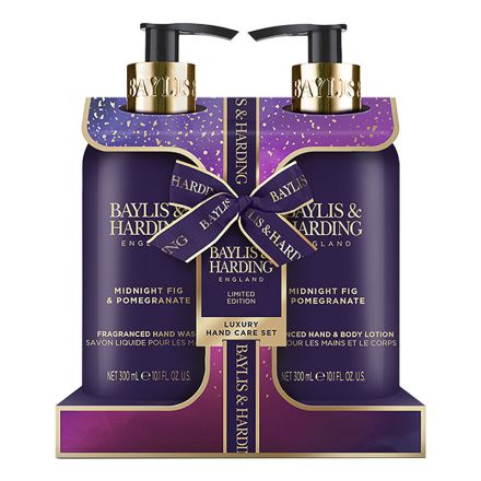 BAYLIS & HARDING MIDNIGHT FIG&POM Комплект Течен сапун за ръце, 300 мл + Лосион за ръце и тяло, 300 мл