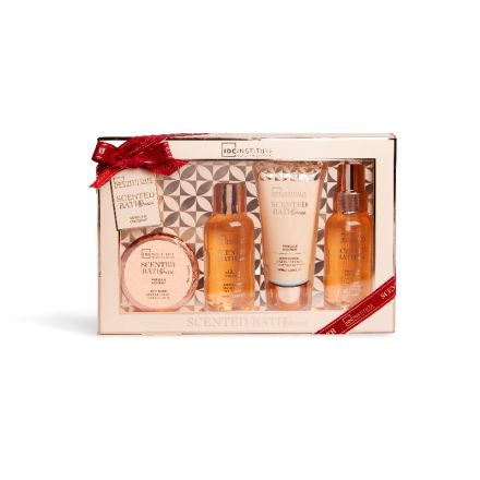 IDC SCENTED BATH BRONZE Комплект Душ гел, 160 мл + Лосион за тяло, 100 мл + Спрей за тяло, 100 мл + Бомбички за вана, 90 г