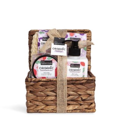 IDC ORGANIC Комплект Лосион за тяло, 270 мл + Скраб за тяло, 250 мл + Соли за вана, 150 г + Гъба за баня, 1 бр.