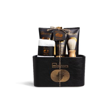 IDC MEN'S LUXURY Комплект Душ гел, 300 мл + Гел за бръснене, 150 мл + Афтършейв лосион, 150 мл + Измиващ гел за лице, 100 мл + Кърпа за баня + Четка за бръснене, 1 бр.