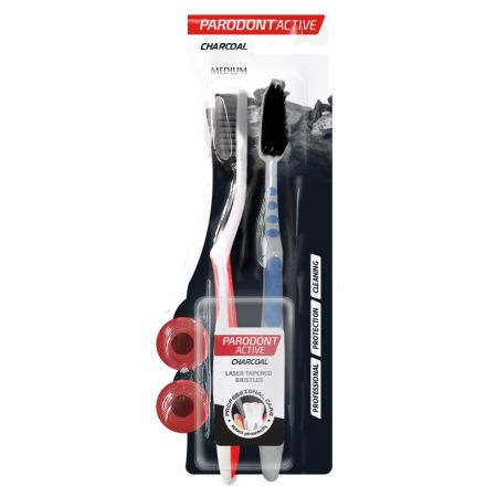 PARODONТ ACTIVE CHARCOAL Четка за зъби, 2 бр.