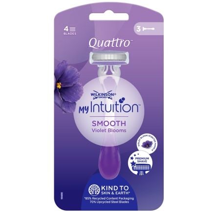 WILKINSON QUATTRO SMOOTH VIOLET BLOOMS Дамска самобръсначка , 3бр.