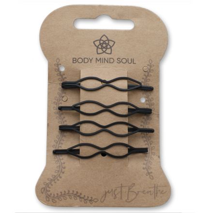 TRISA YOGA Метални фиби, 4бр., черни и сребърни