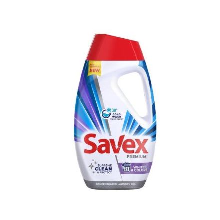 SAVEX PREMIUM WHITES & COLORS Течен перилен препарат, 21 пранета