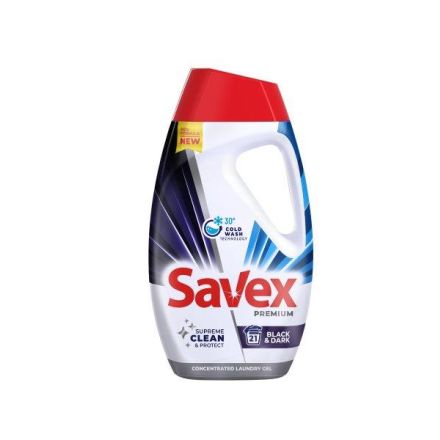 SAVEX PREMIUM BLACK & DARK Течен перилен препарат, 21 пранета