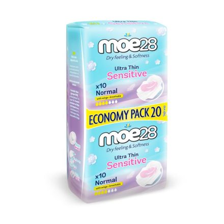 МОЕ28 SENSITIVE NORMAL DUO Дамски превръзки, 20 бр.