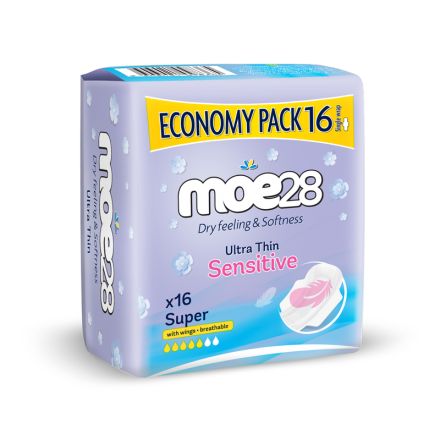 МОЕ28 SENSITIVE SUPER DUO Дамски превръзки, 16 бр.