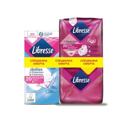 LIBRESSE ULTRA Промо пакет Дамски превръзки Normal Duo, 20 бр. + Ежедневни превръзки Normal, 20 бр.