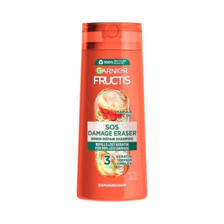 GARNIER FRUCTIS SOS DAMAGE ERASER Шампоан за вътрешно възстановяване на увредена коса, 400мл