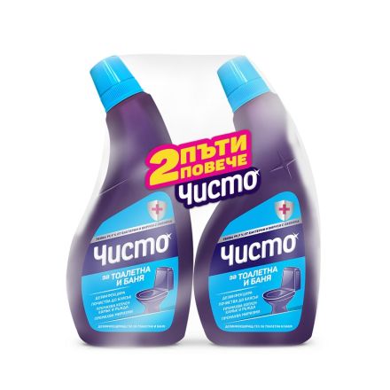 ЧИСТО Комплект гел за тоалетна и баня, 2х700 мл.