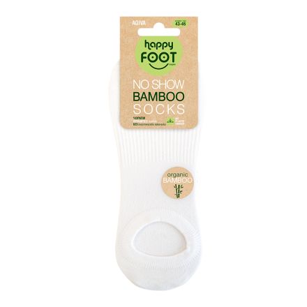 HAPPY FOOTTOPIA PREMIUM NO SHOW Терлици бамбук бял, 43-46